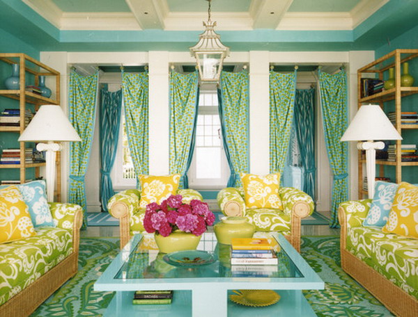 Fresh-Look-of-Green-and-Blue-Living-Room-Color-Scheme-Ideas